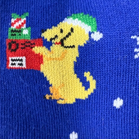 NWT DavCo Christmas Dog Print Socks 2 PAIR  Men’s 10-13 Blue Gray Holiday Dogs - Picture 6 of 8